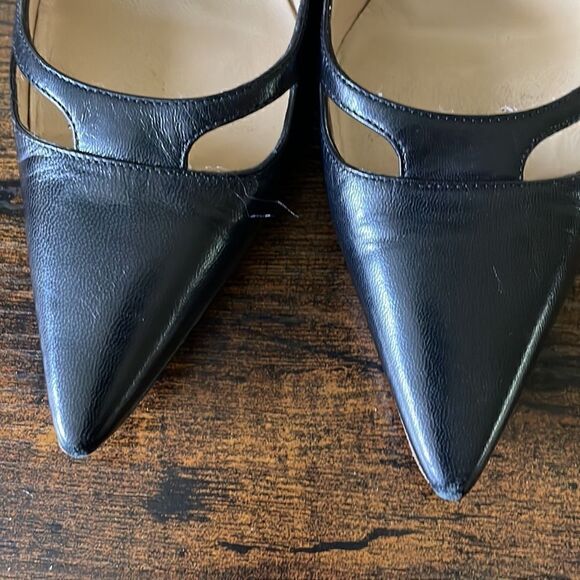 Jimmy Choo Black Leather
Cut-Out Pointed Toe Pumps Size 38 - Picture 9 of 13